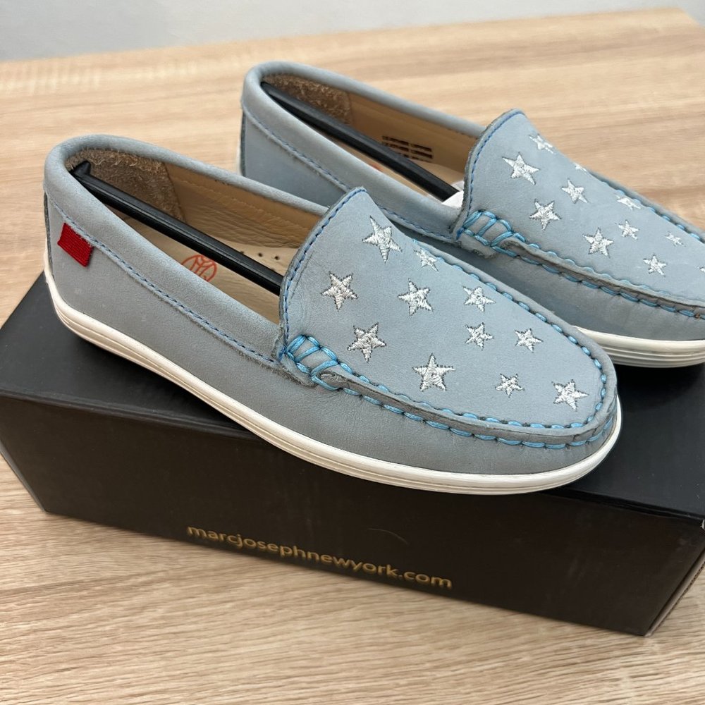 MARC JOSEPH NEW YORK Unisex-Child Leather Driver with Gold Star Detail Loafer - Picture 5 of 7